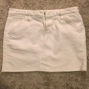 White denim skirt with frayed bottom
